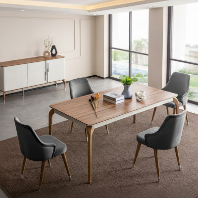 Luxus Esszimmer Set Esstisch 6x Stühle 7 tlg Modern Tisch Essgruppe neu