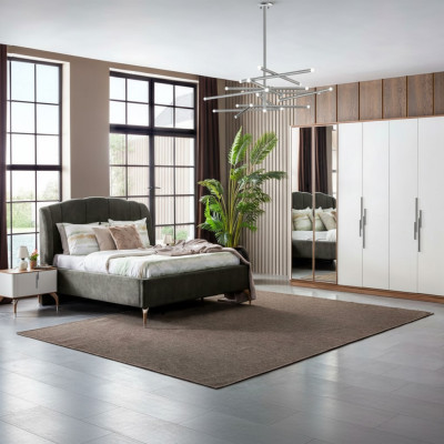 Schlafzimmer Set Luxus Komplettes Bett 2x Nachttisch Kleiderschrank 4tlg Neu