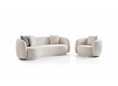 Modern Set Sofagarnitur 3 1 Sitzer Wohnzimmer Komplett Sofas Set Hocker