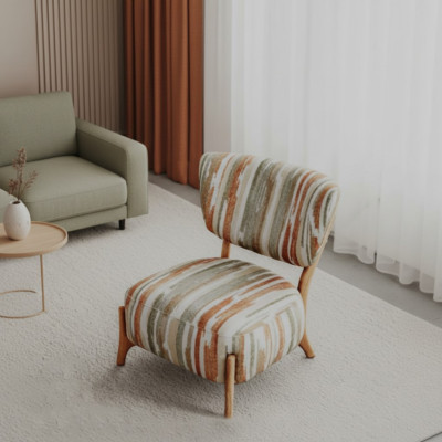 Textil Sessel 1 Sitzer Sofa Polster Mehrfarbig Sessel Luxus Modern neu