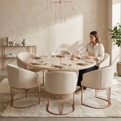 Gruppe Garnitur Stühle 6x Stuhl Set Textil Polster Sitz Edelstahl Esszimmer Neu