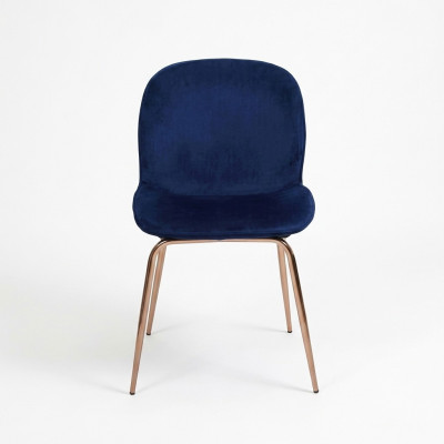 Gruppe Garnitur Blau Stühle 4x Stühle Set Textil Polster Sitz Esszimmer