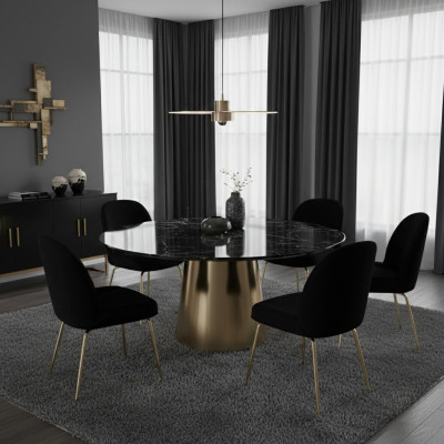 Gruppe Garnitur Stühle 6x Stuhl Set Textil Polster Sitz Edelstahl Esszimmer Neu
