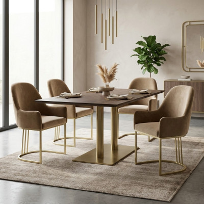 Gruppe Set 4x Sessel Stuhl Design Stoff Polster Stühle Esszimmer Textil