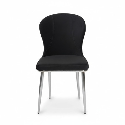 Schwarzer Edelstahlstuhl Designer Küchenmöbel Luxus Polster Lehnstühle