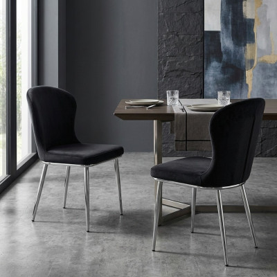 Möbel Schwarz Stühle Esszimmerstuhl Stuhl Design Polster Luxus Einrichtung Neu