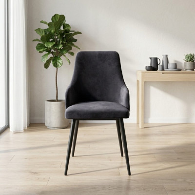 Schwarzer Designer 2x Stühle Luxus Esszimmer Einsitzer Moderne Einrichtung