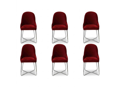 Modern Stühle Luxus Esszimmer Einrichtung Rot 6x Stühle Möbel Esszimmerstuhl