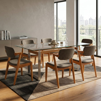 Luxus Esszimmer Möbel Designer 6x Stühle Neu Einrichtung Grau Modern Stühle