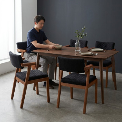 Esszimmer Stuhl Modern Holz Möbel 4x Stühle Schwarz Luxus Design Einrichtung