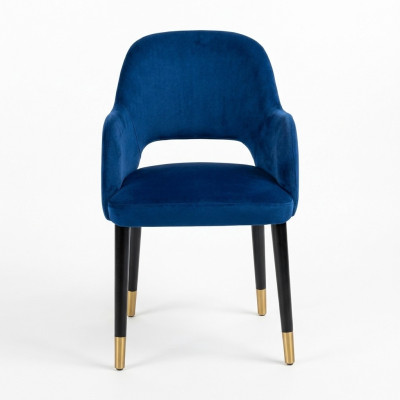 Blauer Polster Esszimmerstuhl Moderne Küchenmöbel Designer Holzgestell