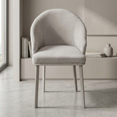 Weißer Esszimmerstuhl Designer Polsterstuhl Textil Moderne Küchenstühle