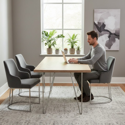 Modern Grau 6x Stühle Metall Esszimmerstuhl Designer Möbel Luxus Stühle