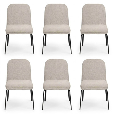 Gruppe Garnitur Stühle 6x Stuhl Set Textil Polster Sitz Edelstahl Esszimmer Neu