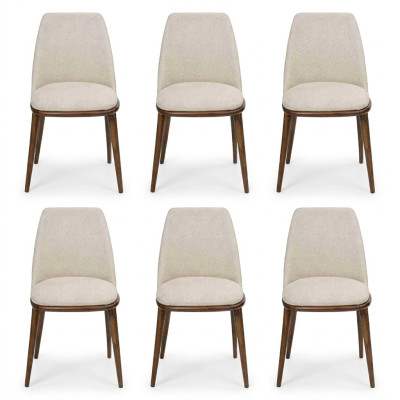 Modern Esszimmer Weiß 6x Stühle Holz Möbel Stühle Luxus Design Einrichtung