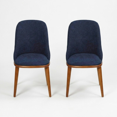 Stilvolle Blaue Esszimmer Stühle Designer Einrichttung Stuhl-Set Möbel