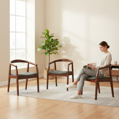 Modern Stuhl Braun Design Wohnzimmer Esszimmer Holz 4x Stühle Polster Neu