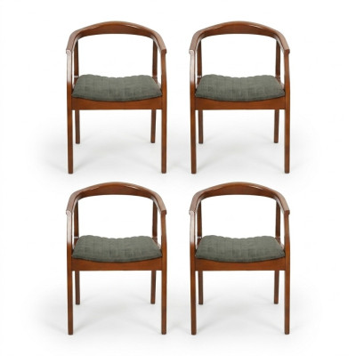Modern Stuhl Braun Design Wohnzimmer Esszimmer Holz 4x Stühle Polster Neu