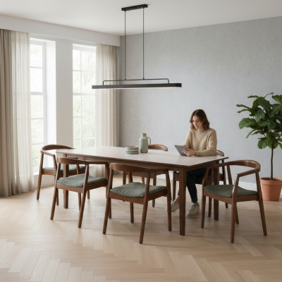Stuhl Braun Design Wohnzimmer Esszimmer Holz 6x Stühle Polster Neu