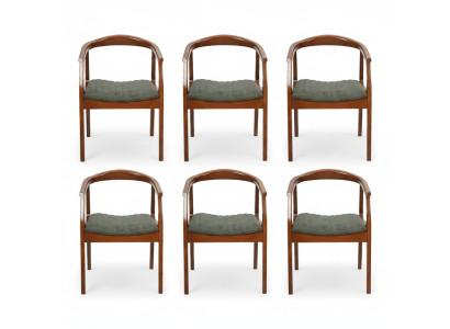 Stuhl Braun Design Wohnzimmer Esszimmer Holz 6x Stühle Polster Neu