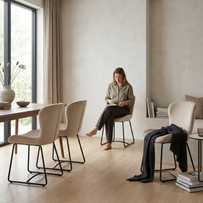 Esszimmerstuhl 4x Stühle Esszimmer Modern Stuhle Metall Design Weiß