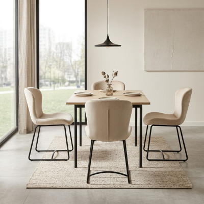 Esszimmerstuhl 4x Stühle Esszimmer Modern Stuhle Metall Design Weiß