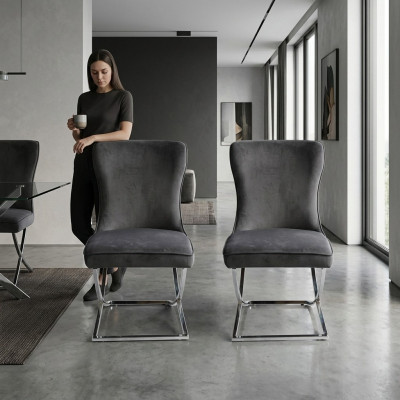 Designer 2x Stühle Luxus Chesterfield Polster Stühle Sessel Wohn Ess Zimmer