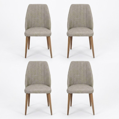 Modern Grau 4x Stühle Polsterstuhl Luxus Sessel Stuhl Lehnstuhl Esszimmer