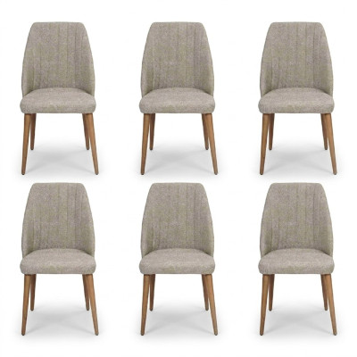 Modern 6x Stühle Polsterstuhl Luxus Sessel Grau Stuhl Lehnstuhl Esszimmer