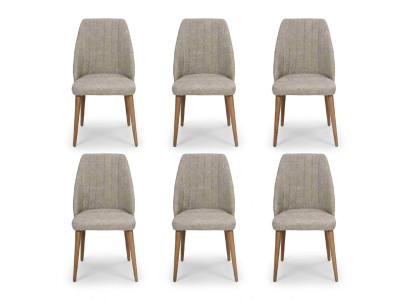 Modern 6x Stühle Polsterstuhl Luxus Sessel Grau Stuhl Lehnstuhl Esszimmer