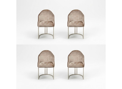 Esszimmerstuhl Luxus 4x Stühle Textil Design Metall Modern Stuhl Möbel
