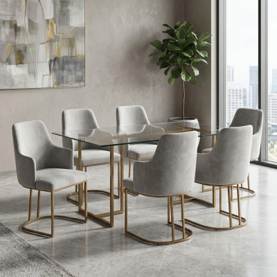 Luxus grau Esszimmerstühle stilvoll Küchenstühle Moderne Design 6x Stühle neu