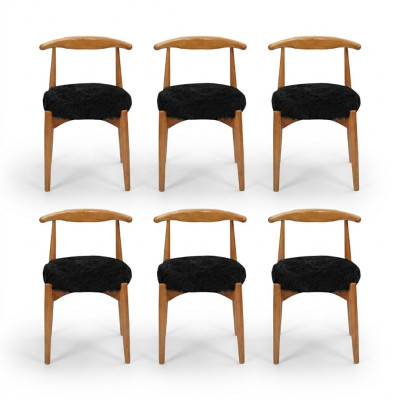 Luxus Esszimmer Holz 6x Stühle Braun Ohne Armlehne Design gepolsterter Stuhl