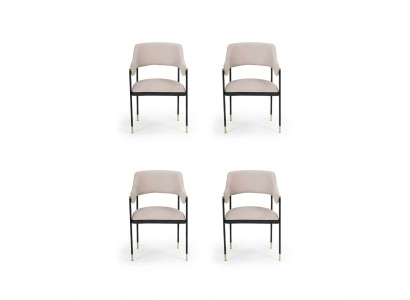 Stilvoll Stuhl Esszimmerstuhl 4x Stühle Weiße Küchenstuhl Lehnstuhl Luxus