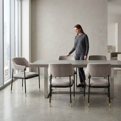 Stilvoll Stuhl Esszimmerstuhl Weiße 6x Stühle Küchenstuhl Lehnstuhl Luxus