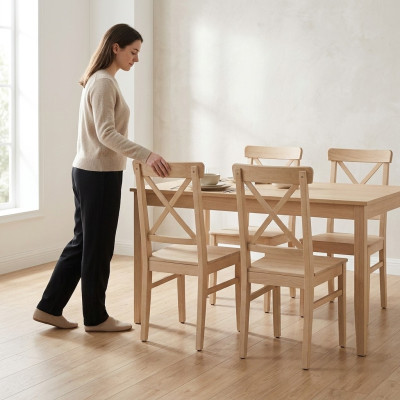 Esszimmerstuhl Designer 4x Stühle Holzstuhl Luxus Einsitzer Ohne Armlehne