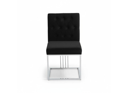 Schwarzer Lehnstuhl Designer Esszimmer Möbel Essstühle Edelstahlstuhl