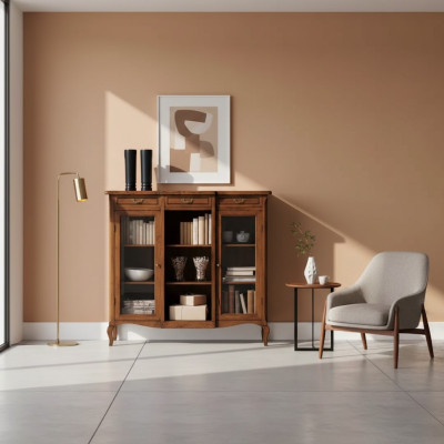 Designer Luxus Holz Vitrine Schrank Design Anrichte Italienische Möbel
