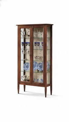 Vitrinen Glas Schrank Braun Wohnzimmer Holz Anrichte Luxus Möbel Italien