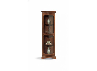 Eckvitrine Wohnzimmer Möbel Anrichte Holz Vitrinen Schrank Braun Neu