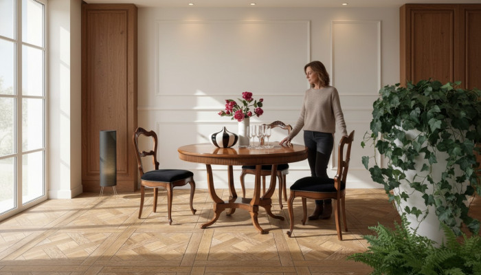 Design Rund Tisch Ess Zimmer Runde Braun Tische Holz Esstisch Esszimmer Neu