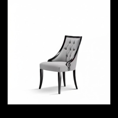 Stuhl Luxus Möbel Wohnzimmer Esszimmer Holz Möbel Grau Lehnstuhl Neu