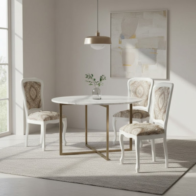 Stühle Wohnzimmer Esszimmer Lehnstuhl Polsterstuhl ohne Armlehne Luxus