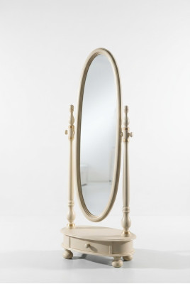 Klassischer Wohnzimmer groß Bodenspiegel Beige Holzrahmen Design Neu
