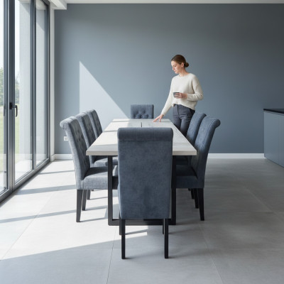 Esstisch 12 x Stühle Esszimmer Set Essgruppe Moderne Stuhle Tisch 13tlg.