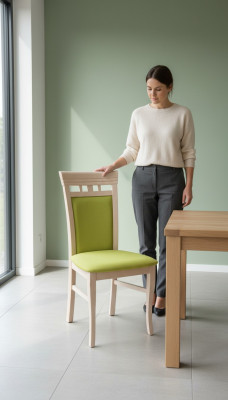 Esszimmer Stuhl 1 Sitzer Holz Luxus Klassische Möbel Design Lehnstuhl