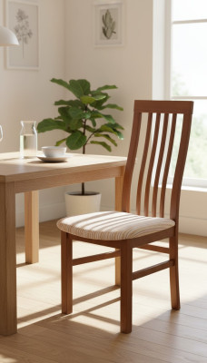 Stuhl Braun Design Wohnzimmer Esszimmer Holz Stühle Polster Möbel Neu