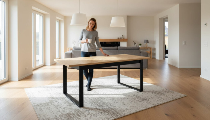 Esstisch Tisch Esszimmer Wohnzimmer Braun Holz Design Luxus Modern Neu