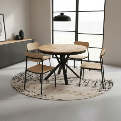 Luxus Esstisch Braun Runder Tisch Esszimmer Holz Design Tische 100 cm