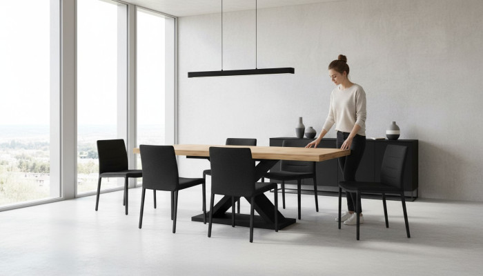 Esstisch Tisch Esszimmer Wohnzimmer Braun Holz Design Luxus Modern